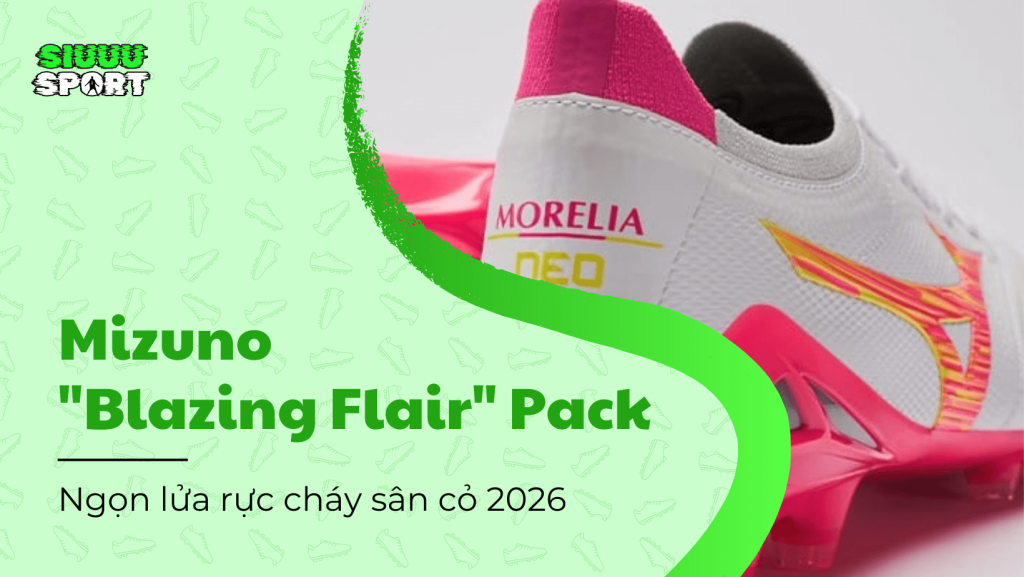 Mizuno Blazing Flair Pack phối màu rực cháy sân cỏ 2026